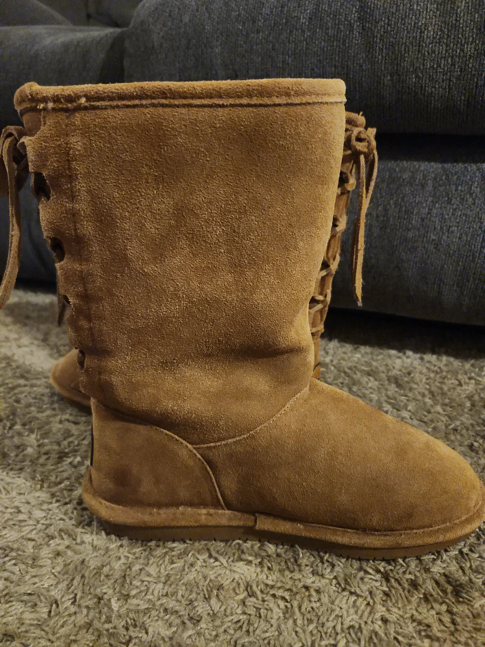 BearPaw 2408W Phyllis II Chestnut Suede Lace-Up Winter Boots